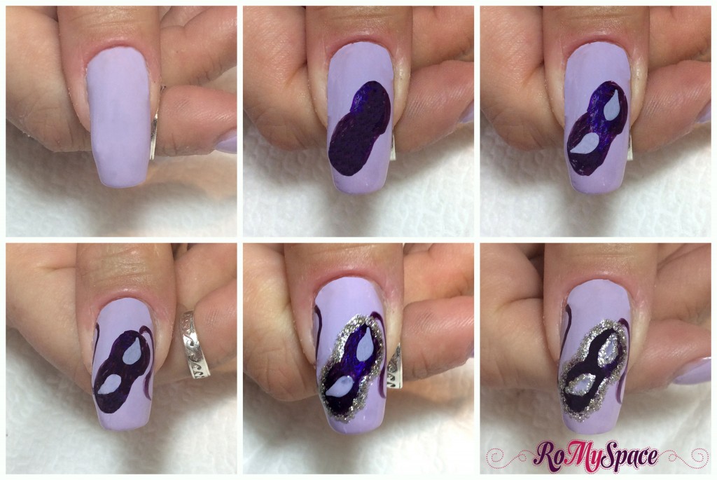 Carnevale Nail art - step by step pollice