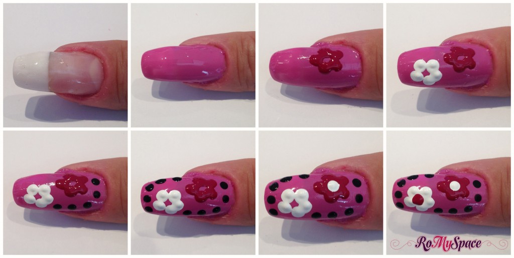 nailart nails nail art decorazione unghie fiori flowers pink rosa bianco white  copia