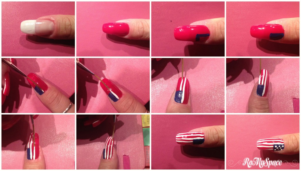 nailart nails unghie decorazione painting polish usa states flag oldglory starsandstripes bandiera statituniti romyspace