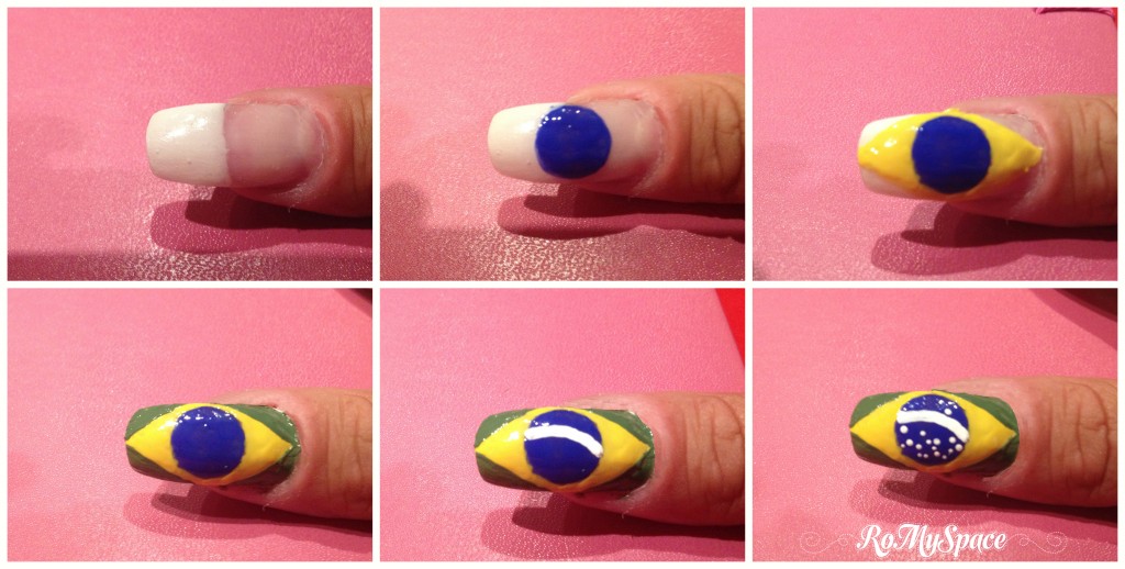 nailart nails unghie romyspace brasil2014 brasile2014 2014 mondiali calcio world cup fifa football soccer decorazione smalto polish copia