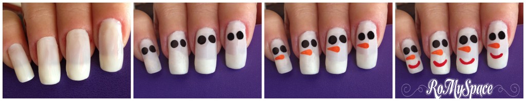 nailart nail art nails unghie decorazione pupazzo di neve snow smalto polish snowman romyspace foto tutorial finale