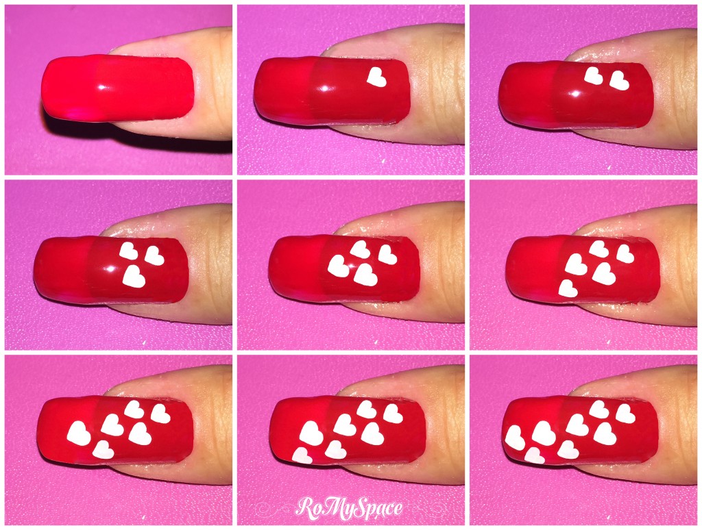 nail art nailart nails polish smalto decorazione cuore cuori heart love amore san valentino valentine lover red rosso bianco white