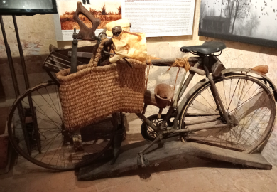 bicicletta del norcino o masalen presso il museo del culatello di zibello